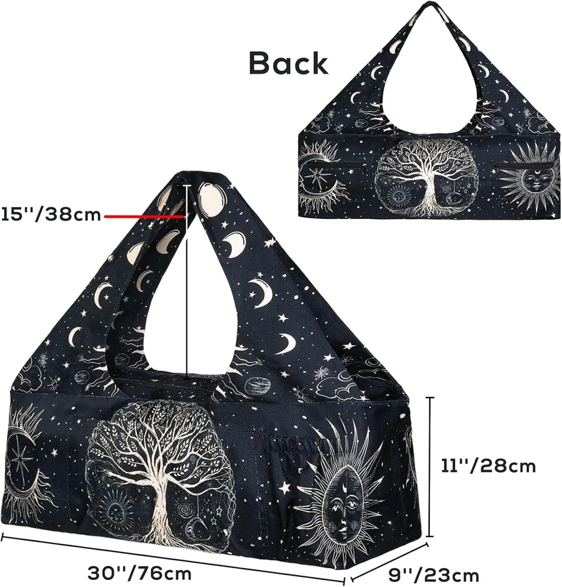 Yoga Mat Bag - Large Yoga Bag with Yoga Mat Strap, Zipper and Pockets - Yoga Bags and Carriers Fits