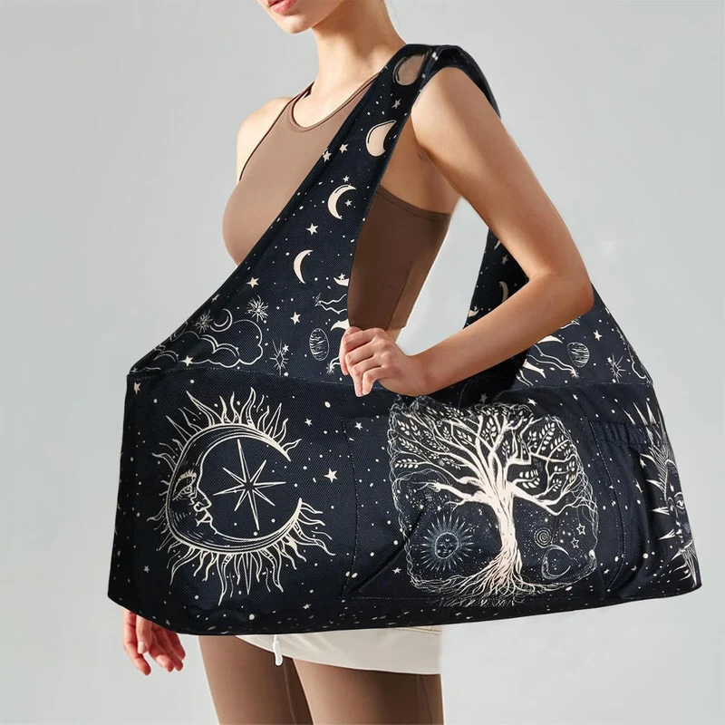 Yoga Mat Bag - Large Yoga Bag with Yoga Mat Strap, Zipper and Pockets - Yoga Bags and Carriers Fits
