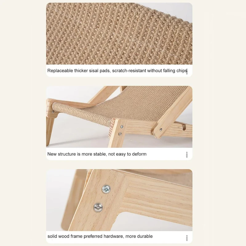 Katzen Sisal Stuhl | Erhöhtes Katzenbett Mit Sisal-Kratzer | Katzen-Hochbett | Katzen Liegestuhl | K