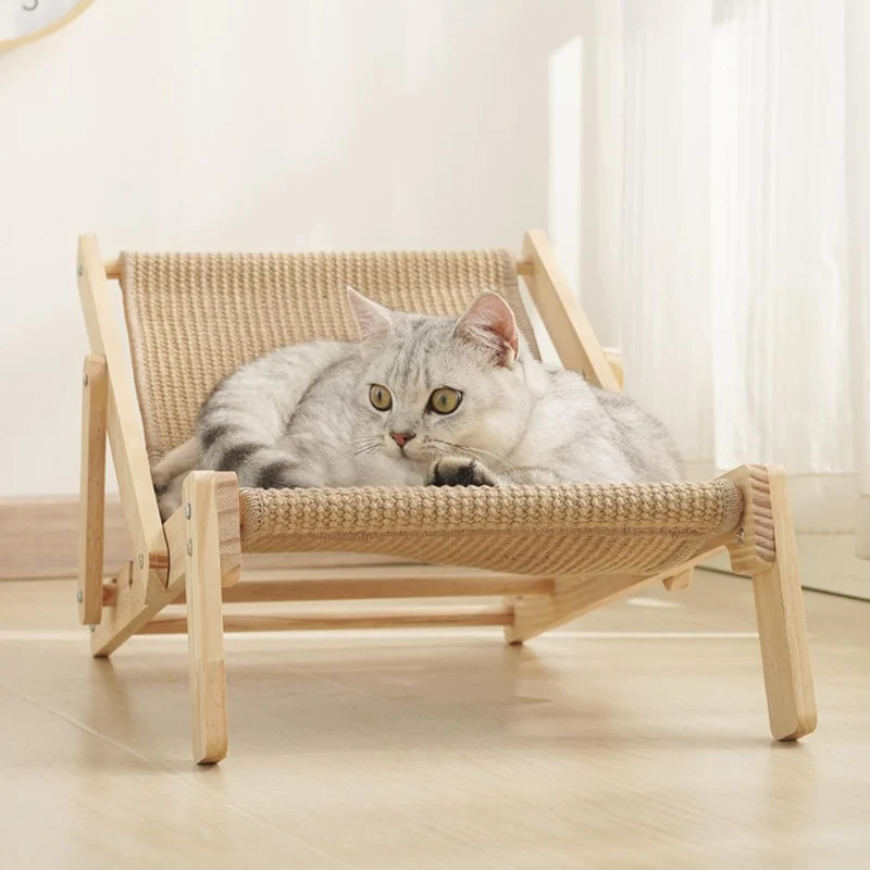 Katzen Sisal Stuhl | Erhöhtes Katzenbett Mit Sisal-Kratzer | Katzen-Hochbett | Katzen Liegestuhl | K