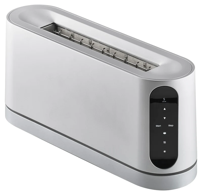Jacob Jensen Toaster mit langem Schlitz, 7 Bräunungsstufen, Bewegungsaktiviertes Display, Bagel-, Au