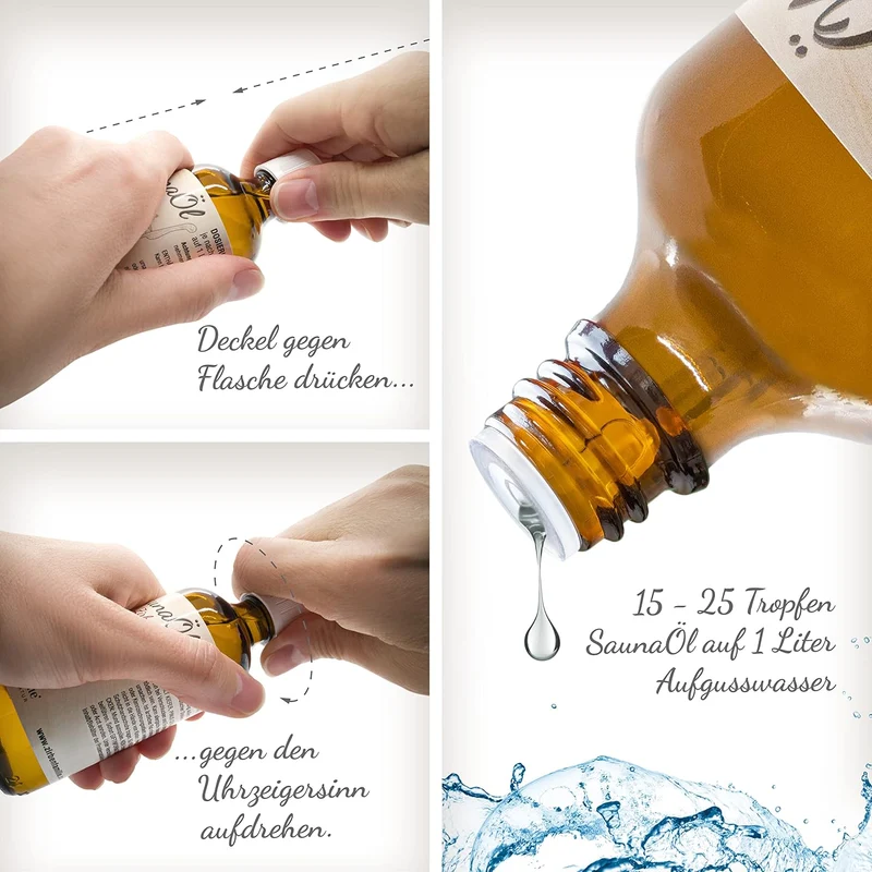 SaunaÖl Latschenkiefer (100ml) für Saunaaufguss mit würzigem Latschenkiefer-Duft Sauna Aufgussmittel