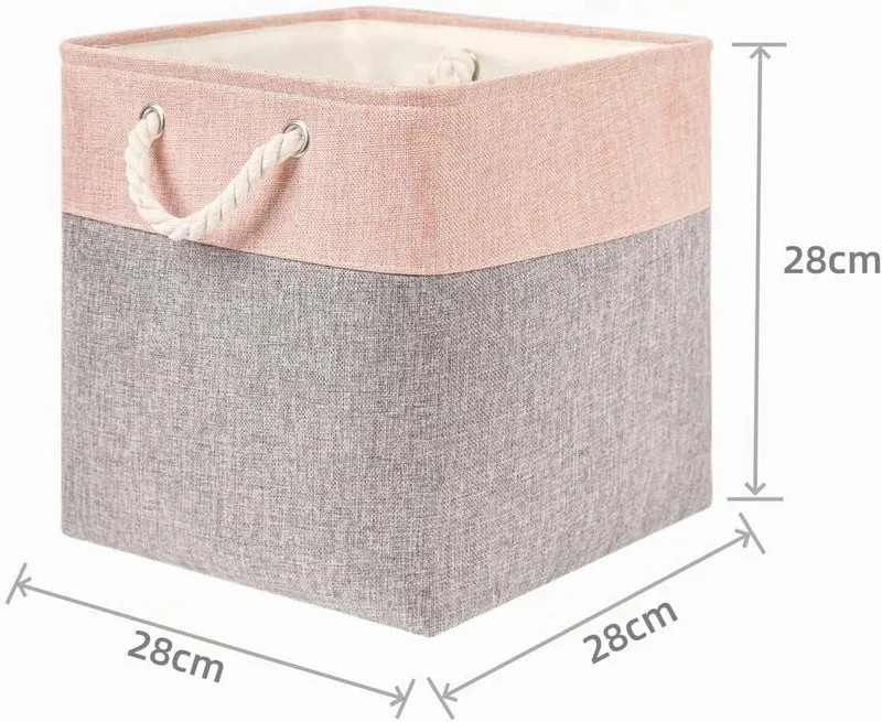 Mangata Aufbewahrungsbox,(28x28x28cm) Aufbewahrungskorb Stoff, Box in Würfel für Schrank, Regal, und