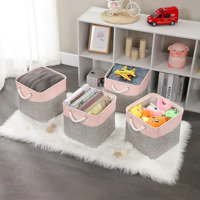 Mangata Aufbewahrungsbox,(28x28x28cm) Aufbewahrungskorb Stoff, Box in Würfel für Schrank, Regal, und