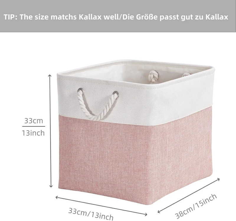 Mangata Aufbewahrungsbox,(33x38x33cm) Aufbewahrungskorb Stoff, Box in Würfel für Schrank, Regal, und