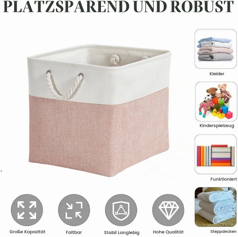 Mangata Aufbewahrungsbox,(33x38x33cm) Aufbewahrungskorb Stoff, Box in Würfel für Schrank, Regal, und