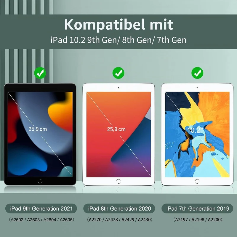 JKSML Tastatur Hülle für iPad 9./ 8./ 7. Generation (2021/2020/ 2019) mit Pencil Halter, Soft TPU Rü