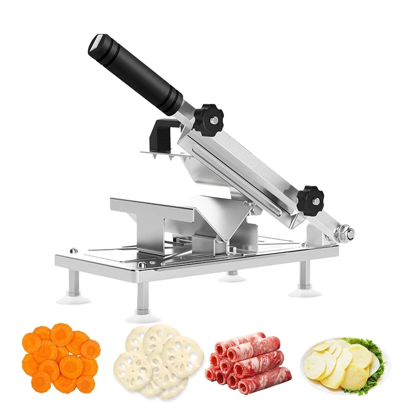 Manuelle Fleischschneidemaschine,Edelstahl Küchenhand Fleischschneider - Gefrorene Fleischschneidema