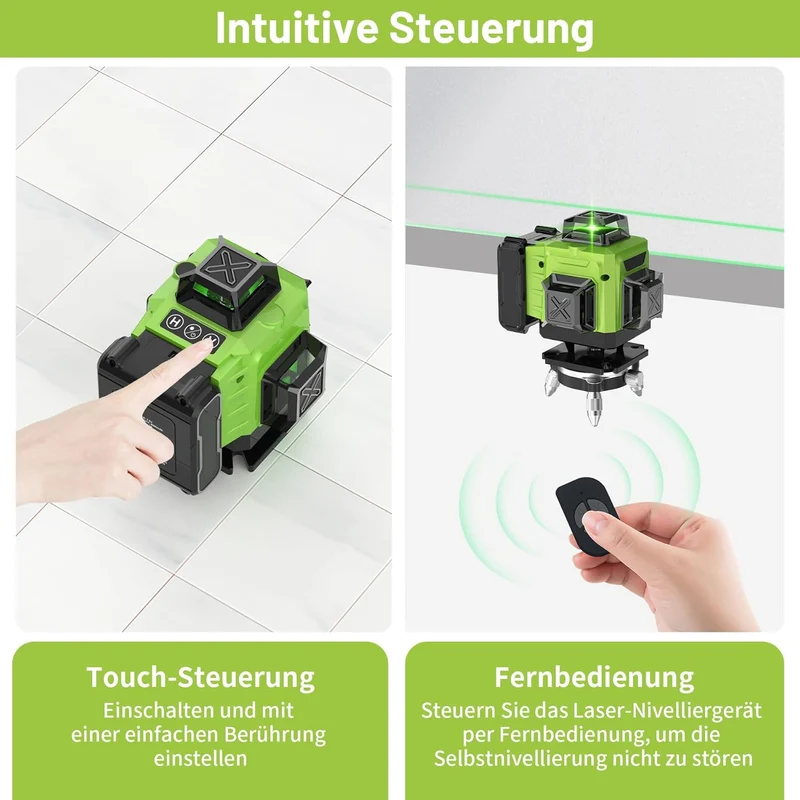Kreuzlinienlaser mit Stativ, 16 Linien Laser Wasserwaage IP54 Laser Level, 4 x 360 ° Kreuzlinienlase