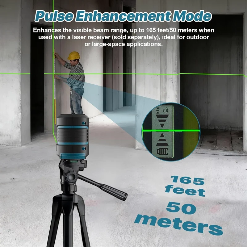 Kreuzlinienlaser mit Stativ, Laser Wasserwaage, 360 Grad Laser Level, IP54 Wasser/Helligkeit einstel