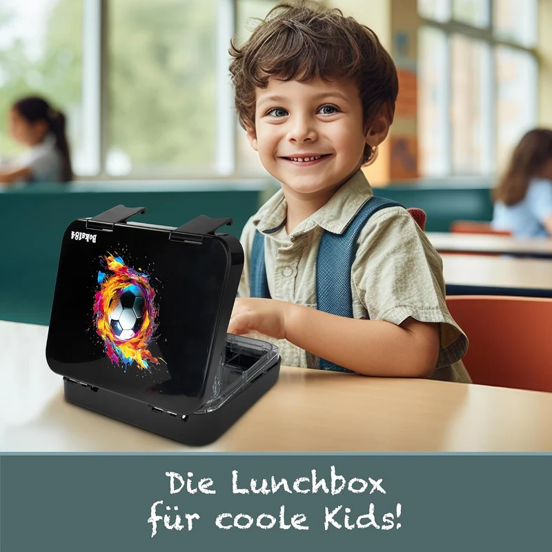 Brotdose Kinder mit Fächern - Bento Box auslaufsicher - robust - BPA Frei Lunchbox - Brotbox für Sch