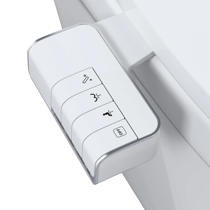 Hibbent Push-Button Bidet Toilettensitzaufsatz mit Nicht-elektrischer Doppeldüse, Einstellbarer Wass