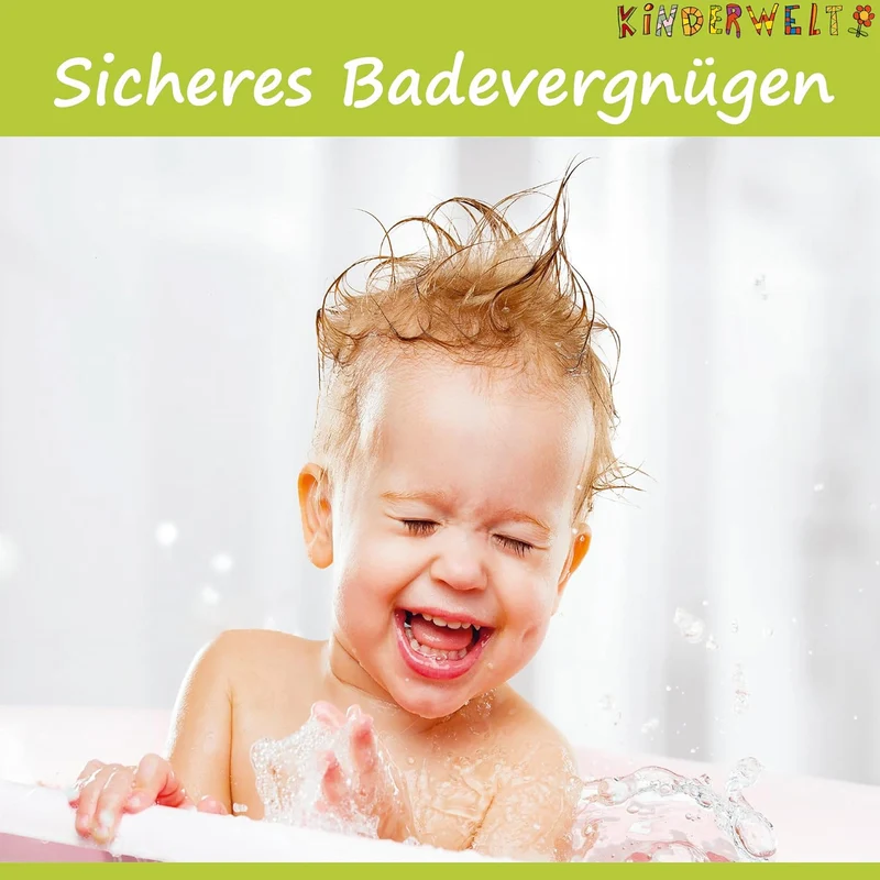Funny Farm weiss Baby Badewanne XXL 100 cm mit Stöpsel + Badesitz, Weiß