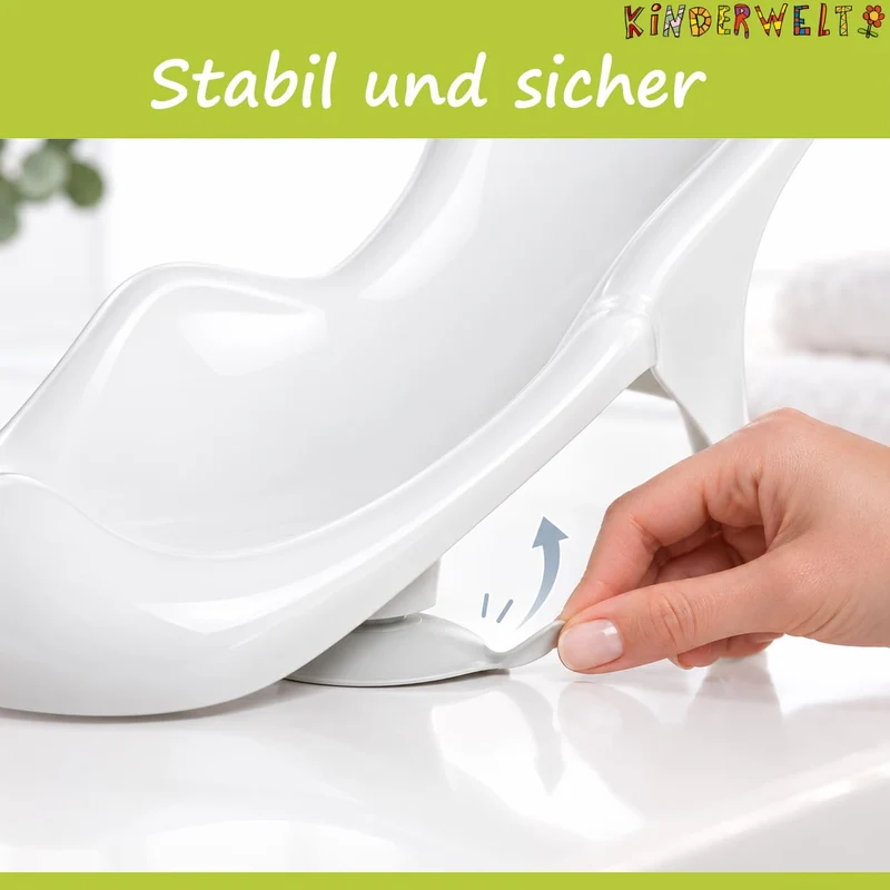 Funny Farm weiss Baby Badewanne XXL 100 cm mit Stöpsel + Badesitz, Weiß