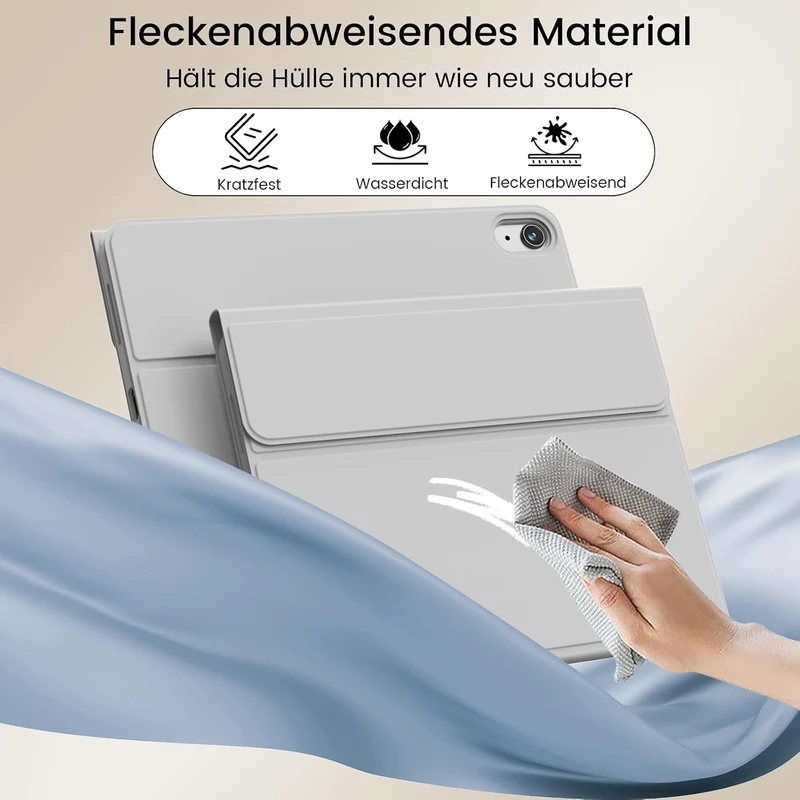 Hülle mit Tastatur für iPad (A16) 10/11 Generation, 10.9/11 Zoll, (2022/2025), Soft TPU Rückseite Ge