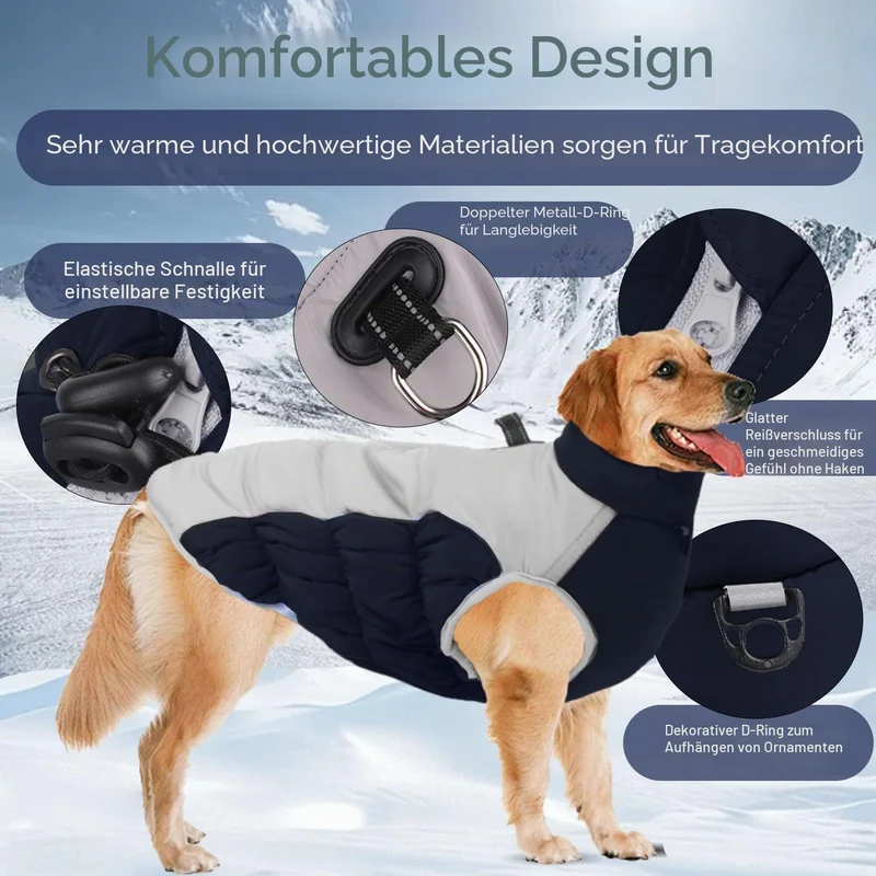 Wintermantel Hundemantel Gross Hund, Hundemantel Winter Rollkragen Warme Reflektierende,Haustier Ski