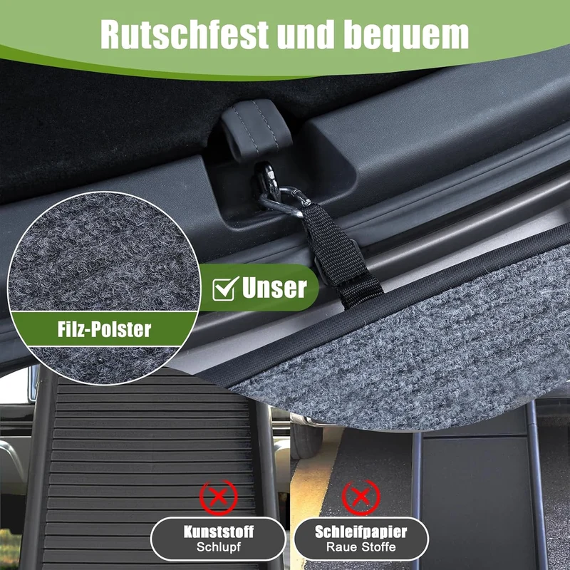 SMONTER 160cm Long Hunderampe Auto klappbar mit High Traction Teppichoberfläch, einstiegshilfe Hunde