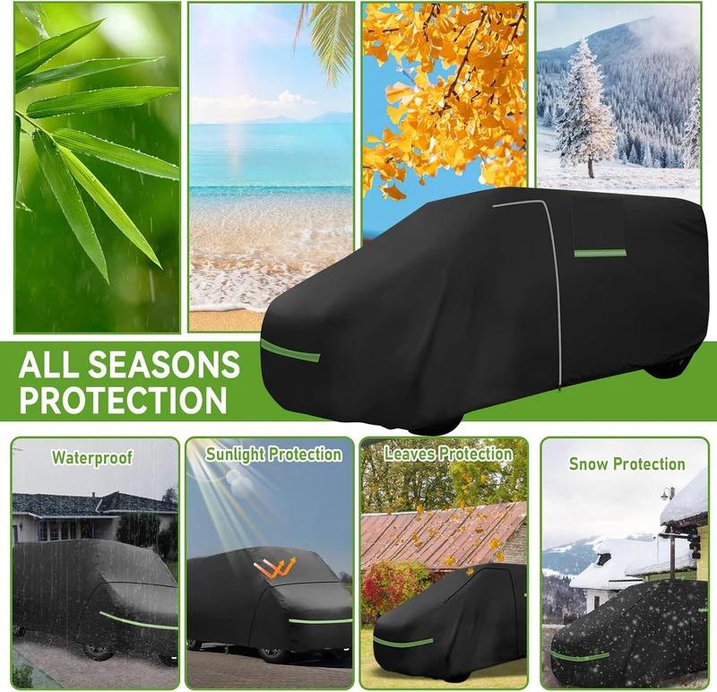 Vollgarage für FIAT Ducato 2006–2024, wasserdichte Wohnmobil-Abdeckung mit seitlichem Tür-Reissversc