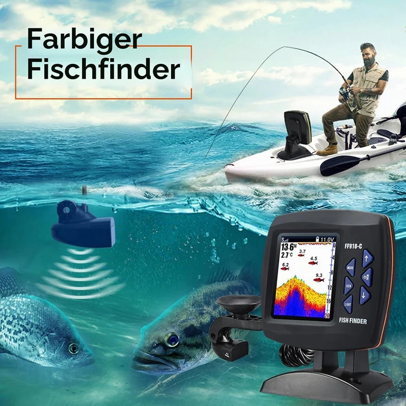 Fischfinder Kabelgebundener Sensor 45 Grad Unterwasser-Angelkamera Tragbarer LCD-Fischsucher Wasserd