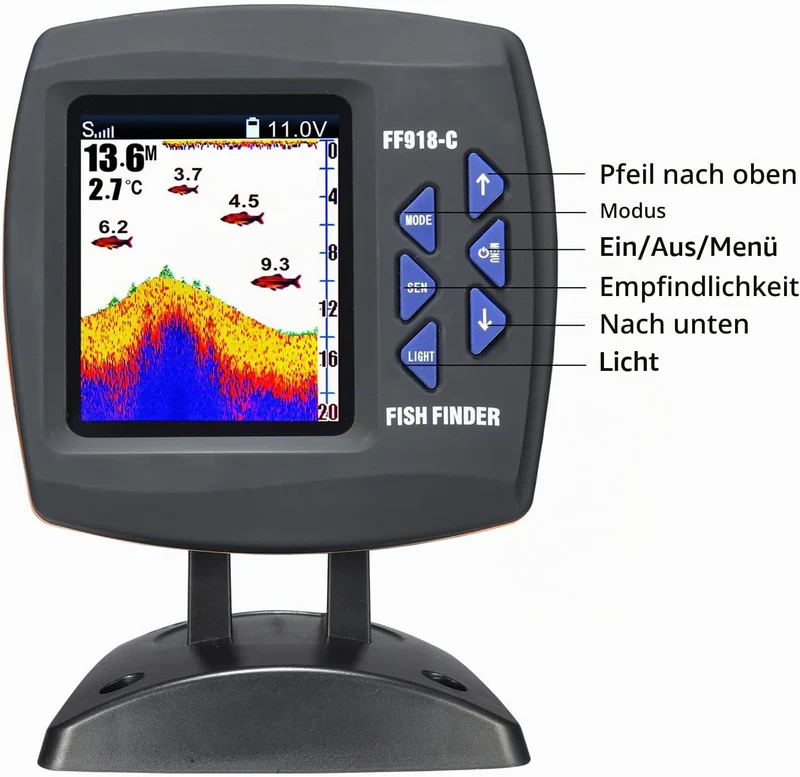 Fischfinder Kabelgebundener Sensor 45 Grad Unterwasser-Angelkamera Tragbarer LCD-Fischsucher Wasserd