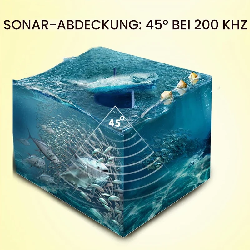 Fischfinder Kabelgebundener Sensor 45 Grad Unterwasser-Angelkamera Tragbarer LCD-Fischsucher Wasserd