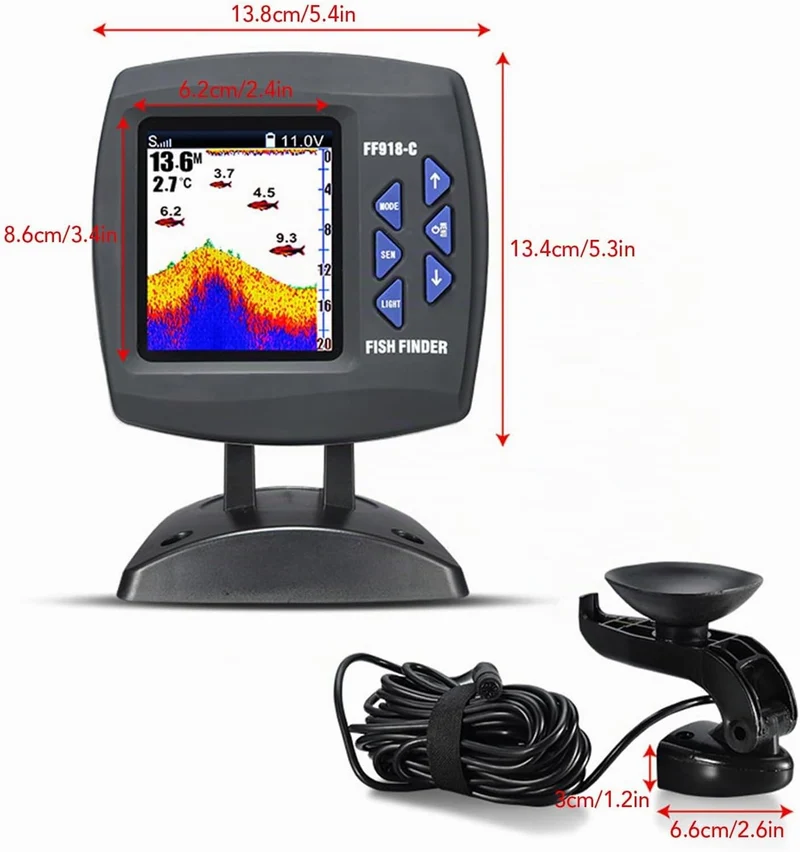 Fischfinder Kabelgebundener Sensor 45 Grad Unterwasser-Angelkamera Tragbarer LCD-Fischsucher Wasserd