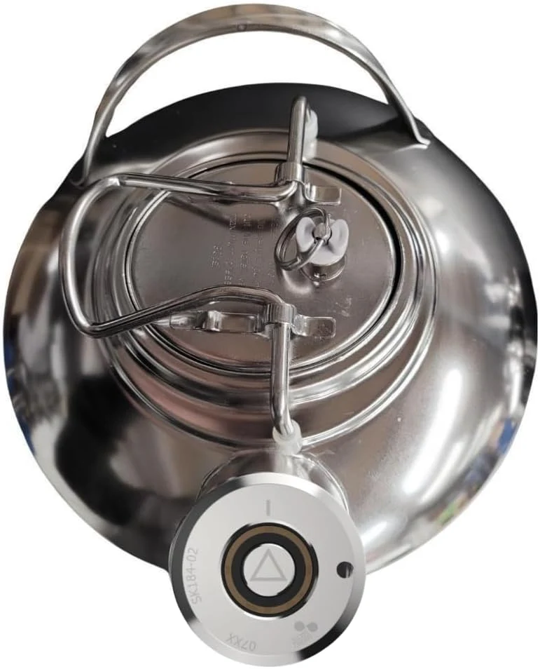 Reinigungsbehälter aus Edelstahl 10l mit Flachfitting (A) z.B. für Bit, Krombacher