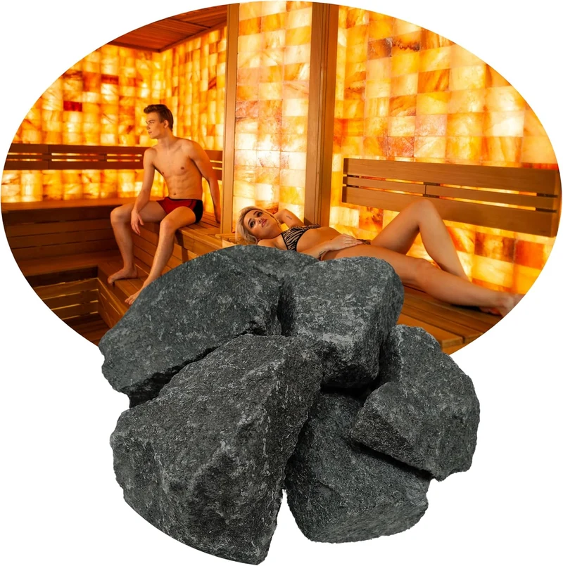 Saunasteine 20 kg Olivine-Diabase Super XXL Grösse 13cm bis 20 cm Schadstofffrei, Hand ausgewählt Sa