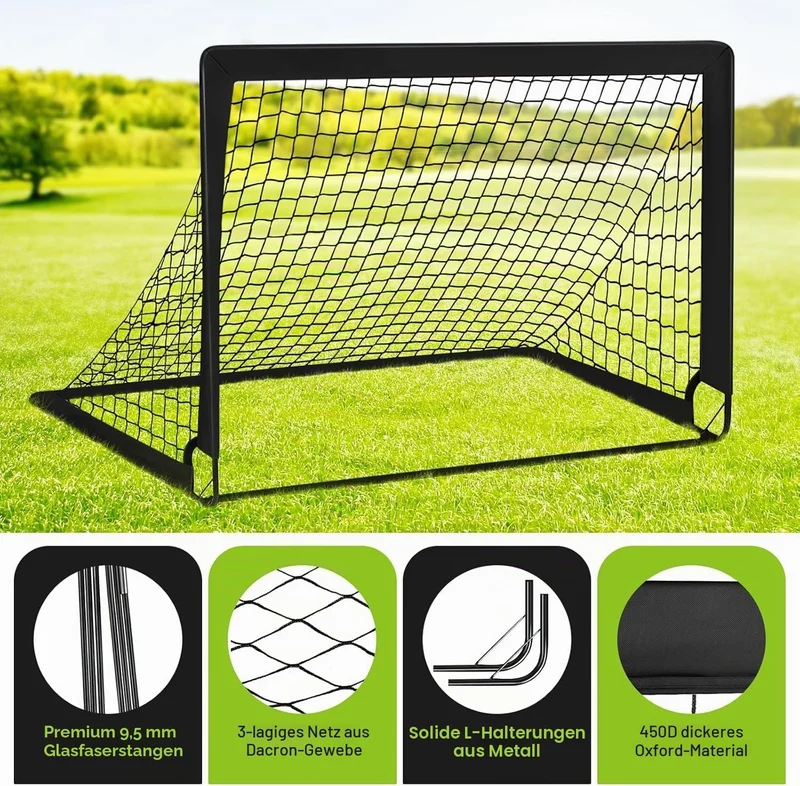 MIAOKE Fussballtor Kinder 2er Set,Goal,Fussball Tor Outdoor Fussballtor mit Tragetasche,mit Fussball