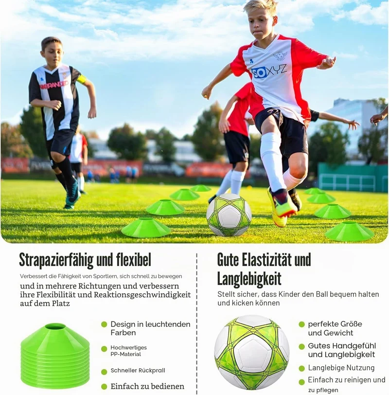 MIAOKE Fussballtor Kinder 2er Set,Goal,Fussball Tor Outdoor Fussballtor mit Tragetasche,mit Fussball