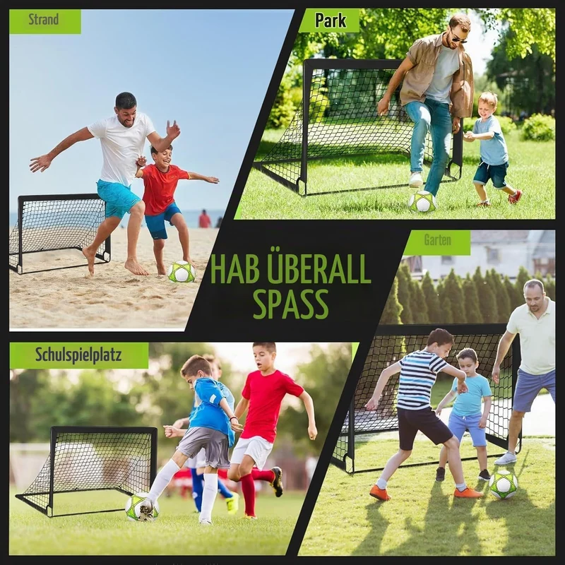 MIAOKE Fussballtor Kinder 2er Set,Goal,Fussball Tor Outdoor Fussballtor mit Tragetasche,mit Fussball