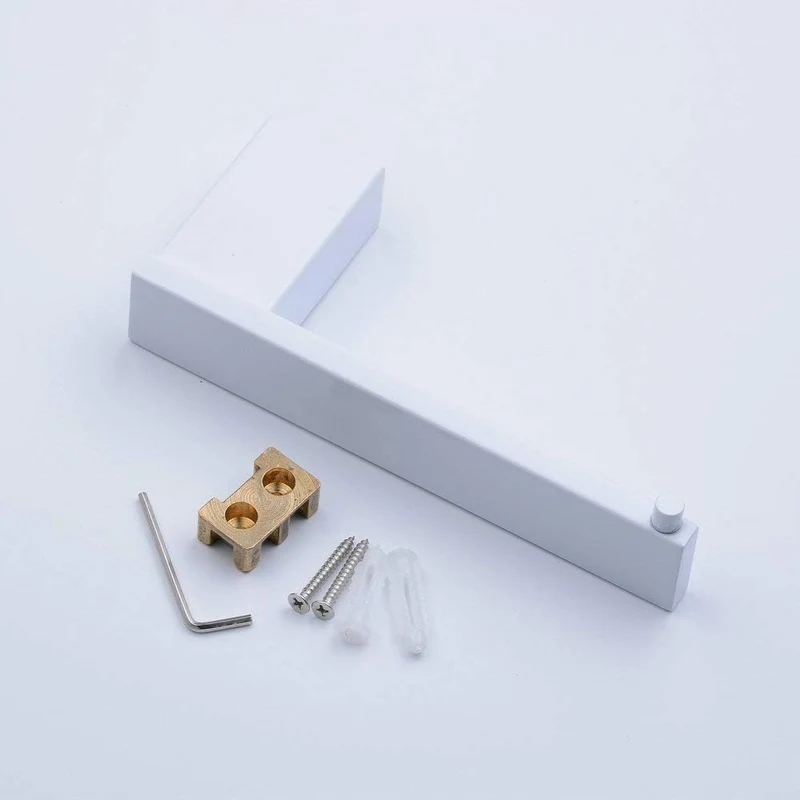 Edelstahl Badezimmer-Set, 4-teilig mit Bademantelhaken, WC-PapierHalter, Handtuchring,Badetuchhalter