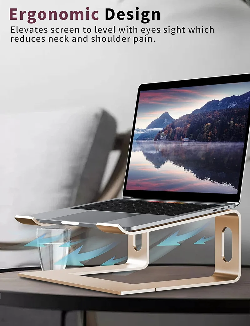 ALASHI Laptop-Ständer für Schreibtisch, Aluminium-Computer-Erhöhung, ergonomischer Notebook-Halter,