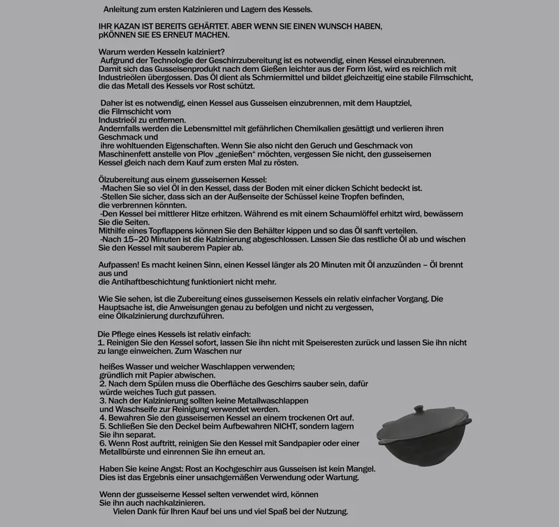 Kazan, Gusseisen Kazan, Topf, Gusseisen Topf, Kessel, чугуный казан, казан, Kasan 22l, 22