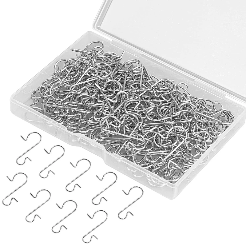 200pcs Weihnachtskugeln Aufhänger, Robuste Christbaumkugel Haken, Edelstahl Christbaumschmuck Aufhän