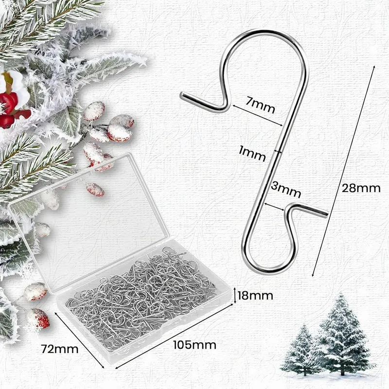 200pcs Weihnachtskugeln Aufhänger, Robuste Christbaumkugel Haken, Edelstahl Christbaumschmuck Aufhän