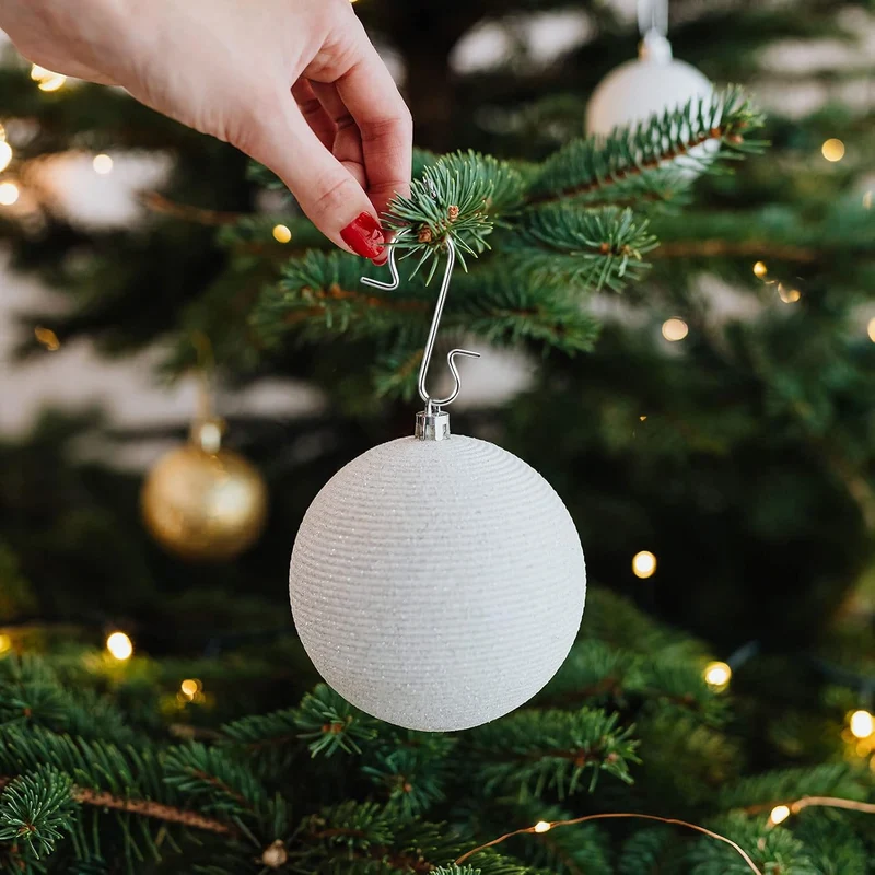 200pcs Weihnachtskugeln Aufhänger, Robuste Christbaumkugel Haken, Edelstahl Christbaumschmuck Aufhän