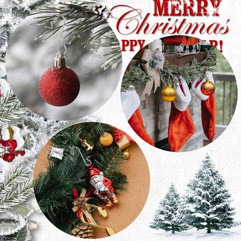 200pcs Weihnachtskugeln Aufhänger, Robuste Christbaumkugel Haken, Edelstahl Christbaumschmuck Aufhän