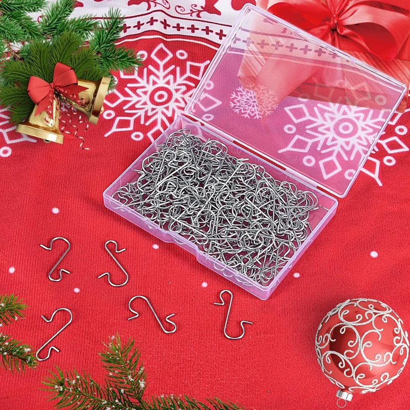 200pcs Weihnachtskugeln Aufhänger, Robuste Christbaumkugel Haken, Edelstahl Christbaumschmuck Aufhän