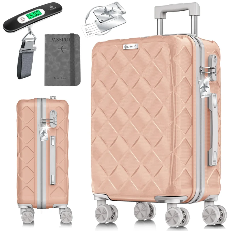 KESSER® Reisekoffer 120L Koffer ABS Hartschalenkoffer mit Zahlenschloss, Kofferwaage & Reisebrieftas