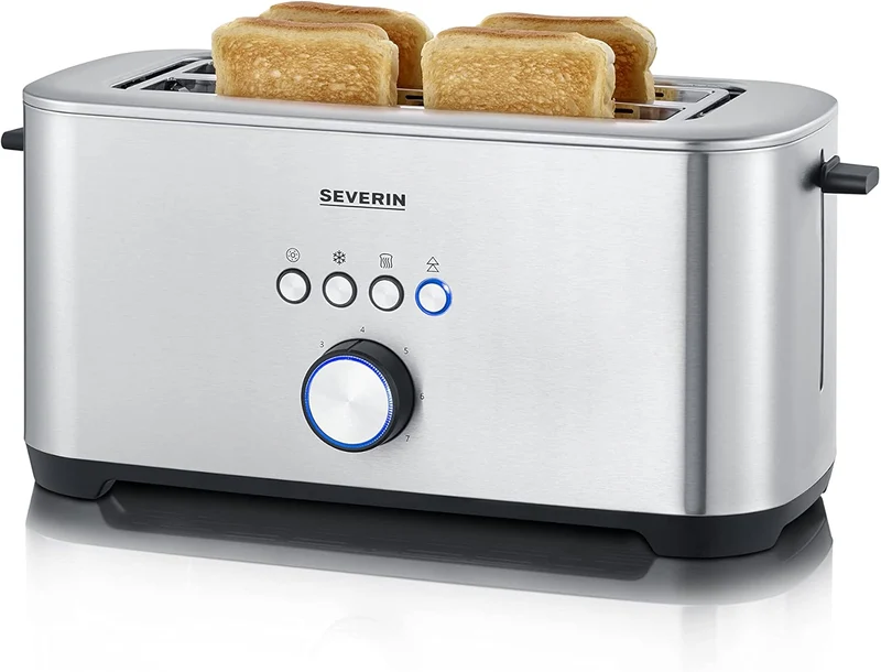 SEVERIN AT 2512 Langschlitztoaster mit Bagel-Funktion für einseitiges und energiesparendes Toasten,