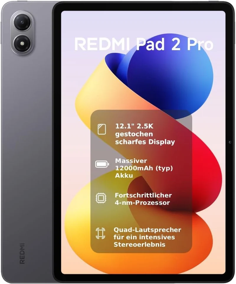 XIAOMI REDMI Pad 2 Pro, 8+256GB, 12,1" 2,5K 120Hz Display, Riesiger 12.000mAh (typ) Akku, 4nm Prozes