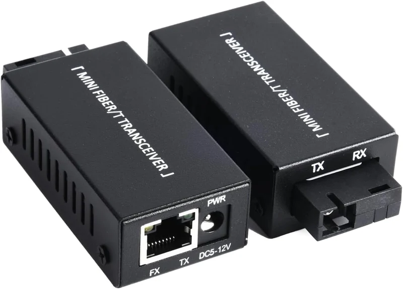 2 Stück Gigabit-Ethernet-Medienkonverter ,Gigabit-RJ-45-Anschluss, Gigabit-SC-Glasfaseranschluss, Er