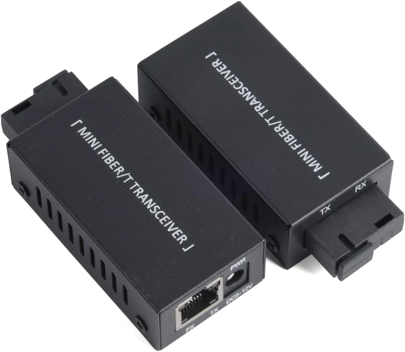 2 Stück Gigabit-Ethernet-Medienkonverter ,Gigabit-RJ-45-Anschluss, Gigabit-SC-Glasfaseranschluss, Er