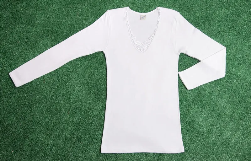 New Day intimo eccezionale Made in Italy- 3 Underwear Shirt in Warmer Cotton with Long Sleeve for Wo