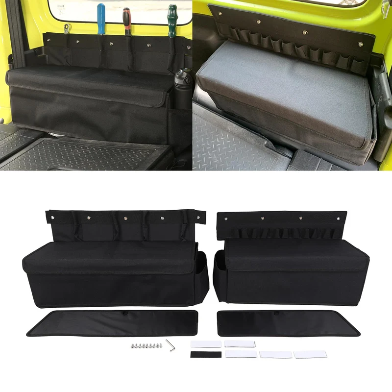 Auto Seiten Kofferraum-Organizer, Heckklappe Ablagebox für Suzuki Jimny JB64 JB74 2019-2024 (Oxford-