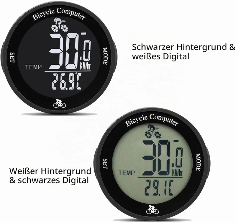 ACAGALA Fahrradcomputer Drahtloser 21 Funktionen IPX5 Wasserdichter Fahrrad-Kilometerzähler Multifun