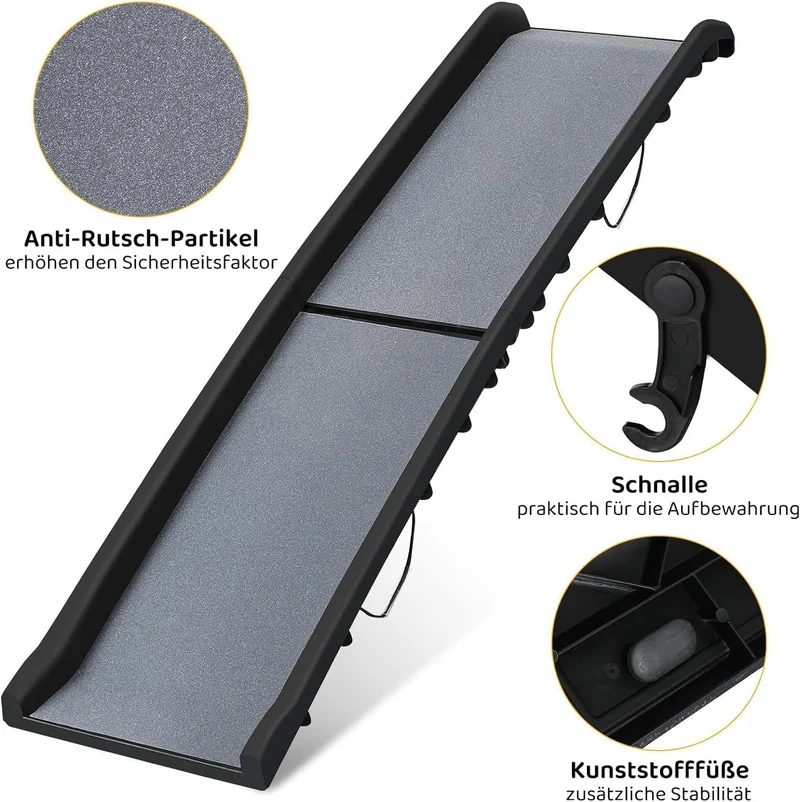 MAMIZO Hunderampe Klappbar, Hundetreppe Auto, 90 kg Tragfähigkeit,für Grosse & Kleine Tiere, Kofferr