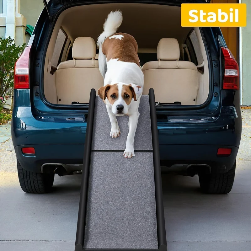 MAMIZO Hunderampe Klappbar, Hundetreppe Auto, 90 kg Tragfähigkeit,für Grosse & Kleine Tiere, Kofferr