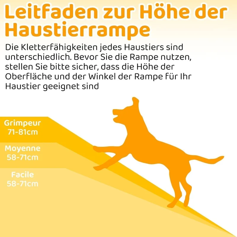 MAMIZO Hunderampe Klappbar, Hundetreppe Auto, 90 kg Tragfähigkeit,für Grosse & Kleine Tiere, Kofferr